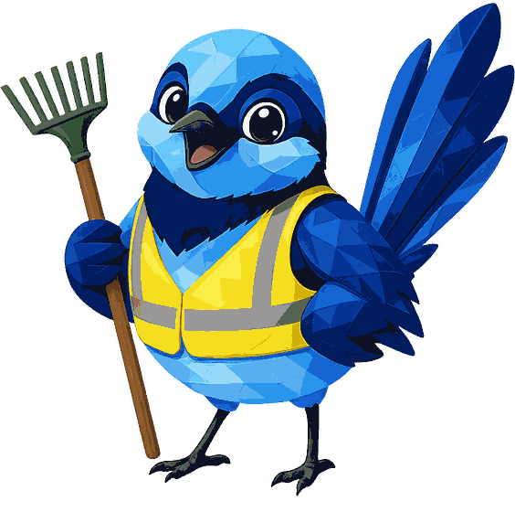 Navi in a hi-vis vest, ready to work